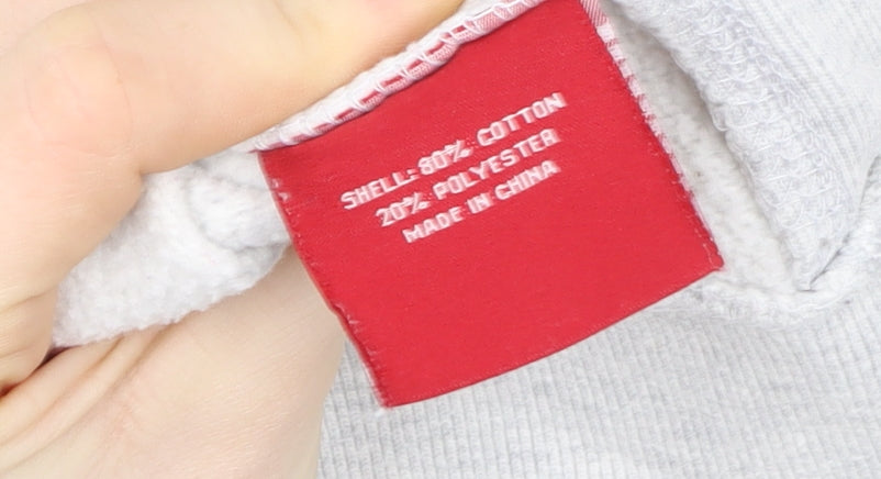 Womens UK Size L Superdry Grey Pullover Hoodie