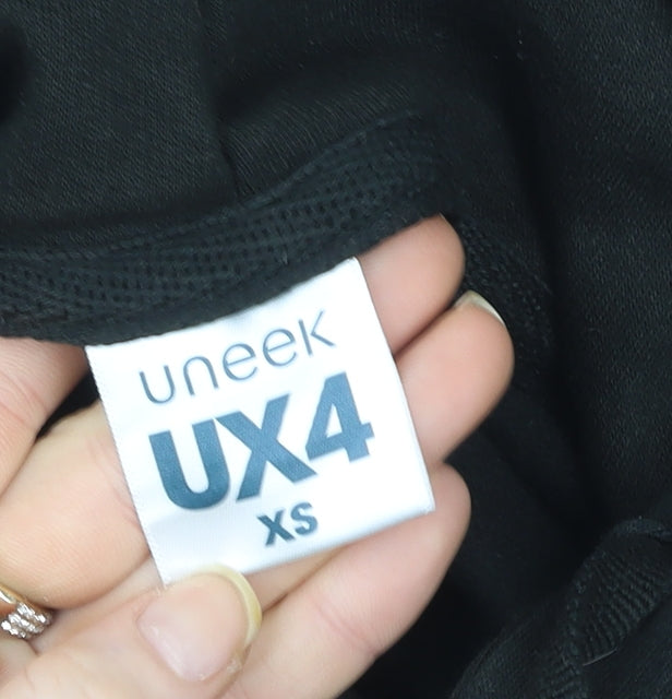 Mens UK Size XS Uneek Black Pullover Hoodie