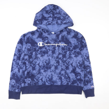 Womens UK Size L Champion Blue Pullover Hoodie