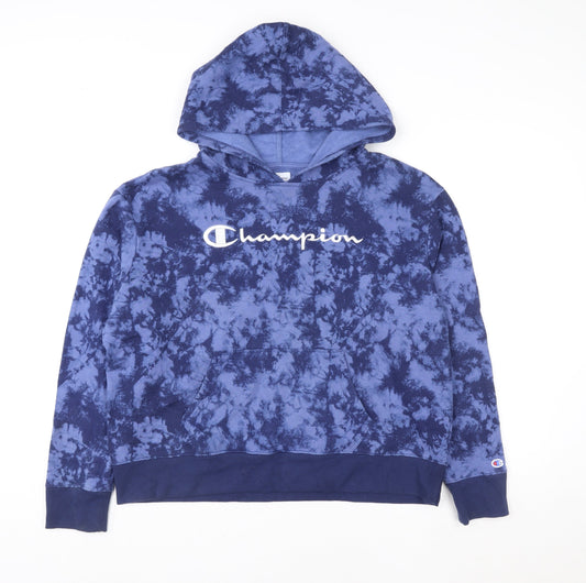 Womens UK Size L Champion Blue Pullover Hoodie