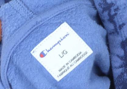 Womens UK Size L Champion Blue Pullover Hoodie