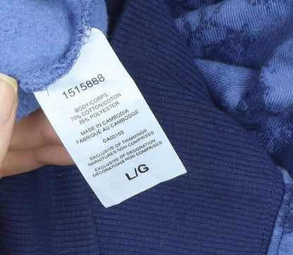 Womens UK Size L Champion Blue Pullover Hoodie