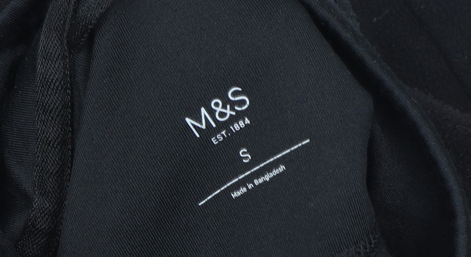 Womens UK Size S Marks and Spencer Black Full Zip Sweatshirt