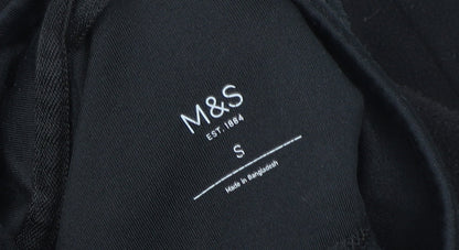 Womens UK Size S Marks and Spencer Black Full Zip Sweatshirt