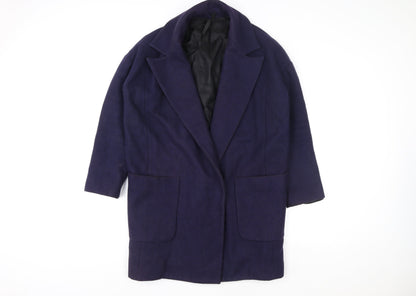 Womens UK Size 8 Topshop Blue Overcoat