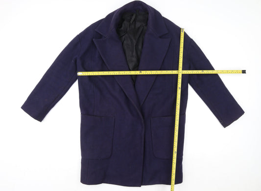 Womens UK Size 8 Topshop Blue Overcoat