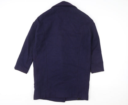 Womens UK Size 8 Topshop Blue Overcoat