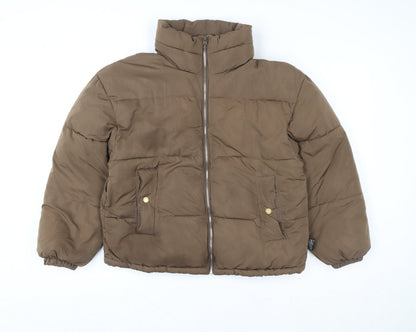 Womens UK Size S Pull & Bear Brown Puffer Jacket