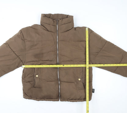 Womens UK Size S Pull & Bear Brown Puffer Jacket