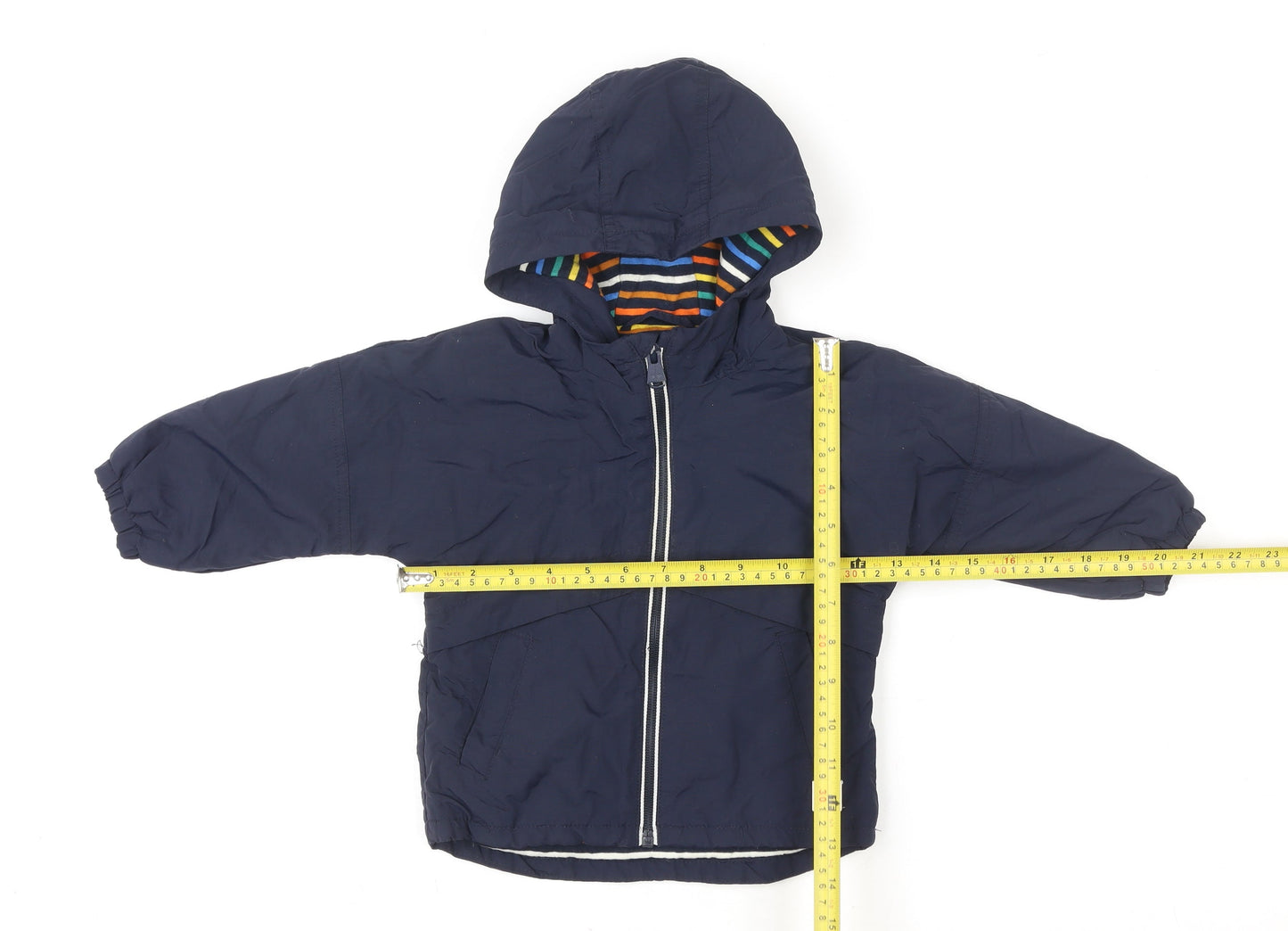 Next Unisex Baby Blue Hooded Puffer Jacket 9-12 Months Lined Winter Coat