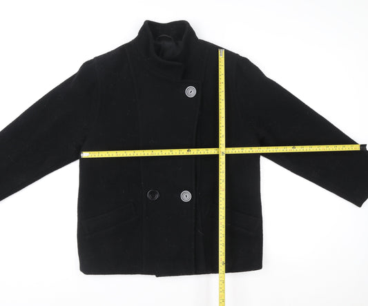 Womens UK Size 10 Marks and Spencer Black Overcoat