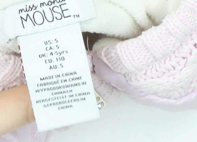Girls UK Size 4-5 Years Miss Mouse Pink Puffer Jacket