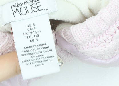 Girls UK Size 4-5 Years Miss Mouse Pink Puffer Jacket