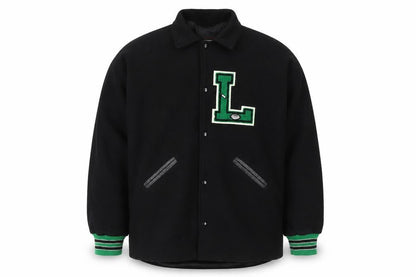 Mens UK Size 2XL Powers Black Varsity Jacket