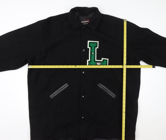 Mens UK Size 2XL Powers Black Varsity Jacket