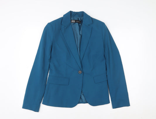 Womens UK Size 8 Zara Regular Blue Blazer