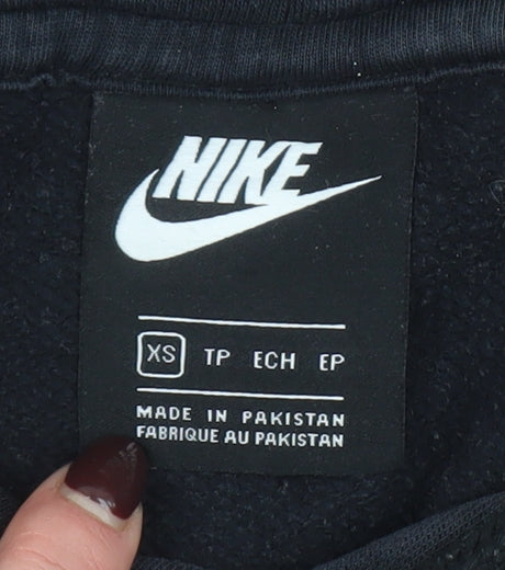 Womens UK Size XS Nike Black Pullover Hoodie