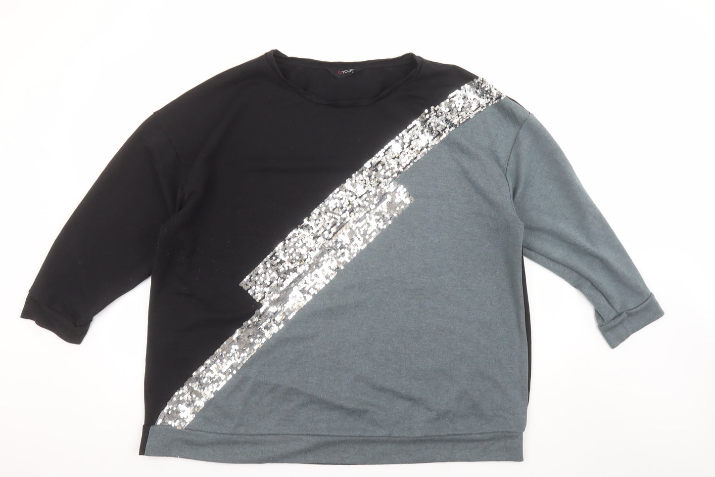Womens UK Size 22-24 Yours Black Pullover Sweatshirt
