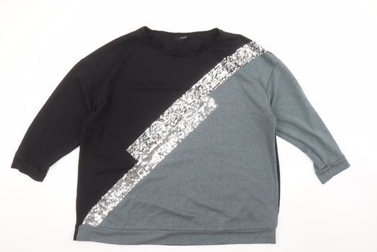 Womens UK Size 22-24 Yours Black Pullover Sweatshirt