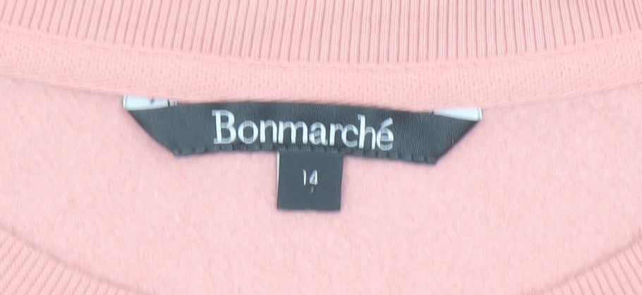 Womens UK Size 14 Bonmarché Pink Pullover Sweatshirt