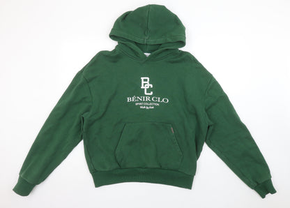 Womens UK Size M Bénir Green Pullover Hoodie