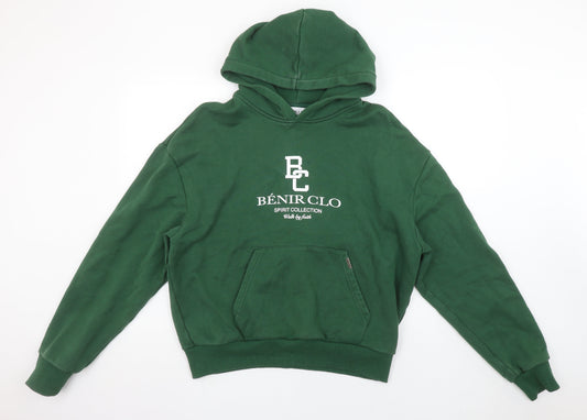 Womens UK Size M Bénir Green Pullover Hoodie