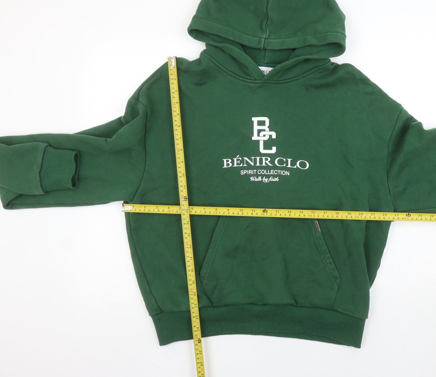 Womens UK Size M Bénir Green Pullover Hoodie