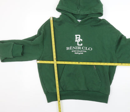 Womens UK Size M Bénir Green Pullover Hoodie