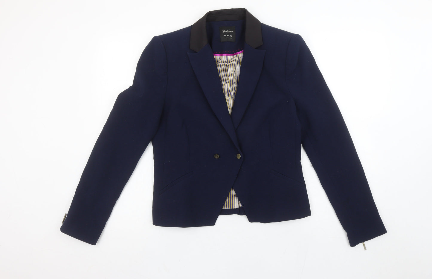 Womens UK Size L Zara Trafaluc Regular Blue Blazer