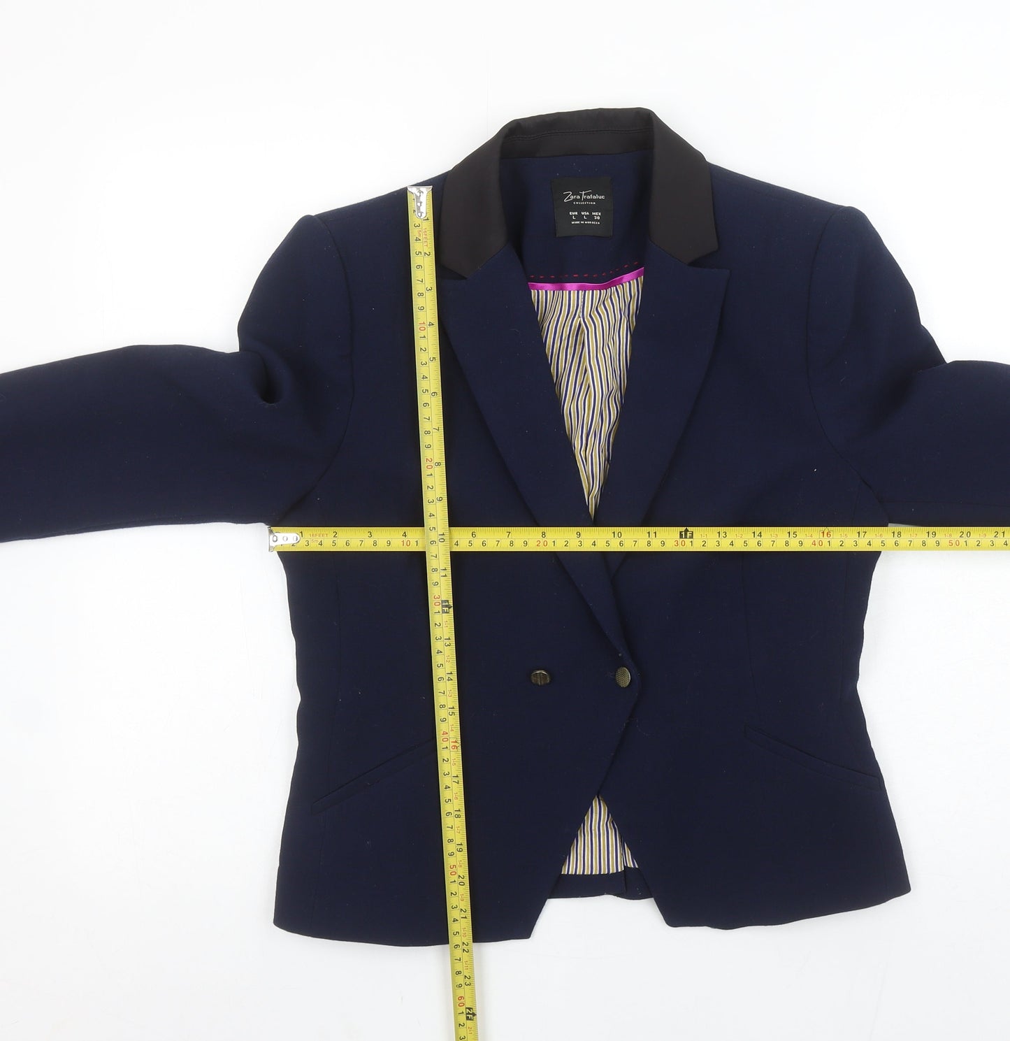 Womens UK Size L Zara Trafaluc Regular Blue Blazer