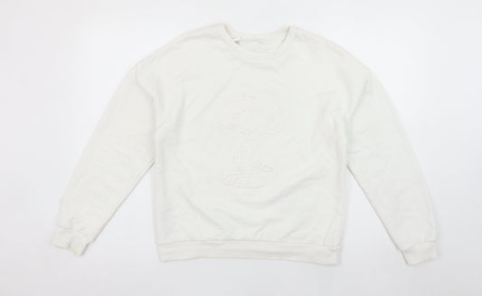 MNG Girls White Snoopy Peanuts Sweatshirt 12 Years Pullover Jumper