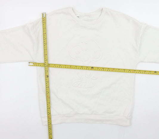 MNG Girls White Snoopy Peanuts Sweatshirt 12 Years Pullover Jumper