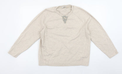 Womens UK Size 12 Peserico Beige Pullover Sweatshirt