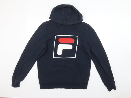Mens UK Size L FILA Blue Pullover Hoodie