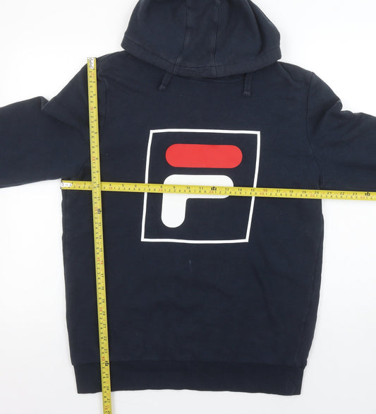 Mens UK Size L FILA Blue Pullover Hoodie