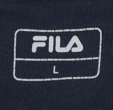 Mens UK Size L FILA Blue Pullover Hoodie