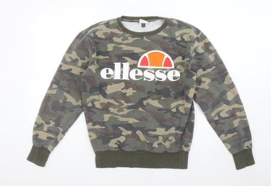 Womens UK Size S ellesse Green Pullover Sweatshirt