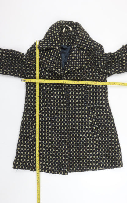 Womens UK Size 14 Laura Ashley Black Overcoat