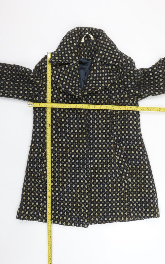 Womens UK Size 14 Laura Ashley Black Overcoat