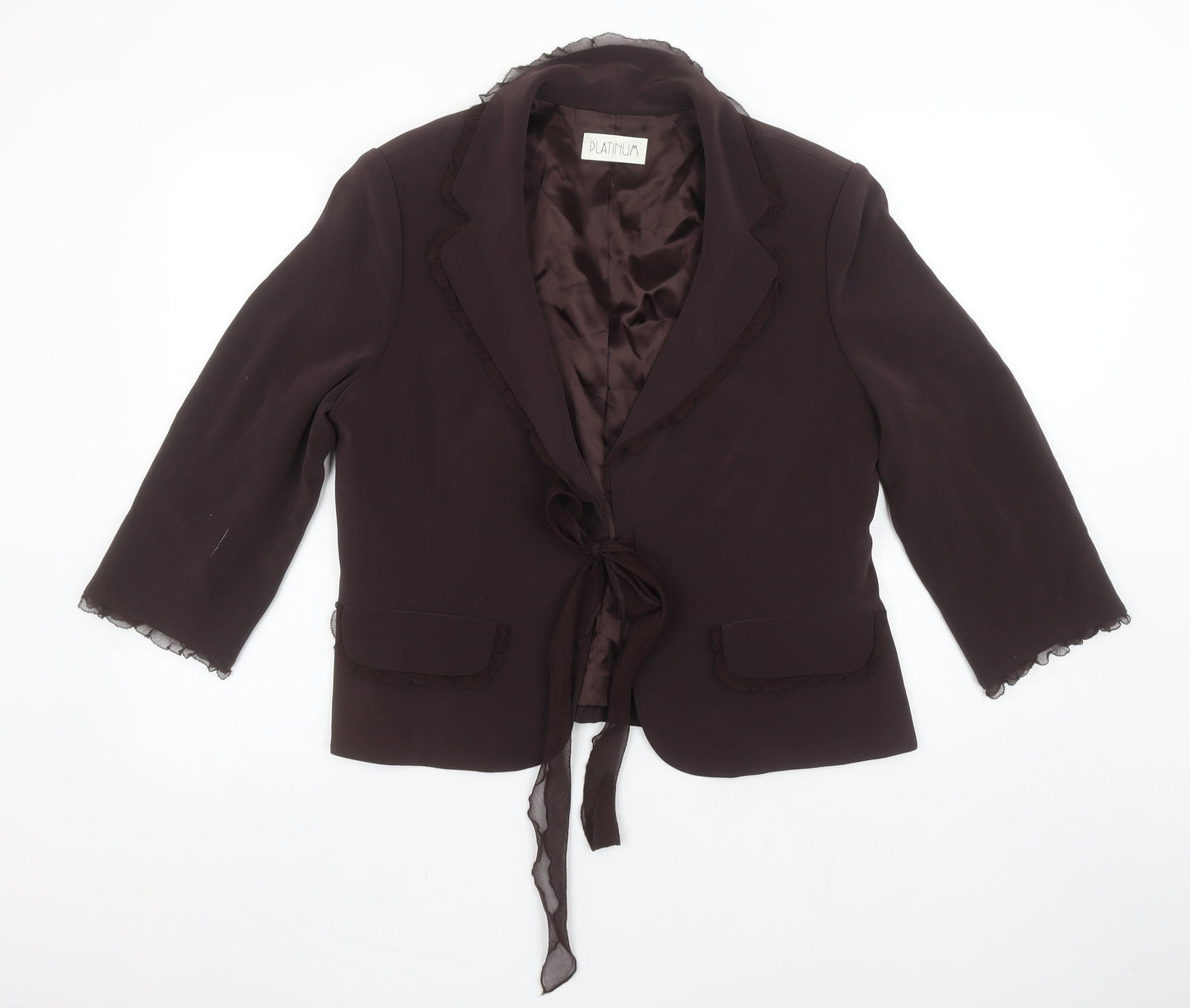 Womens UK Size 16 Platinum Regular Brown Blazer