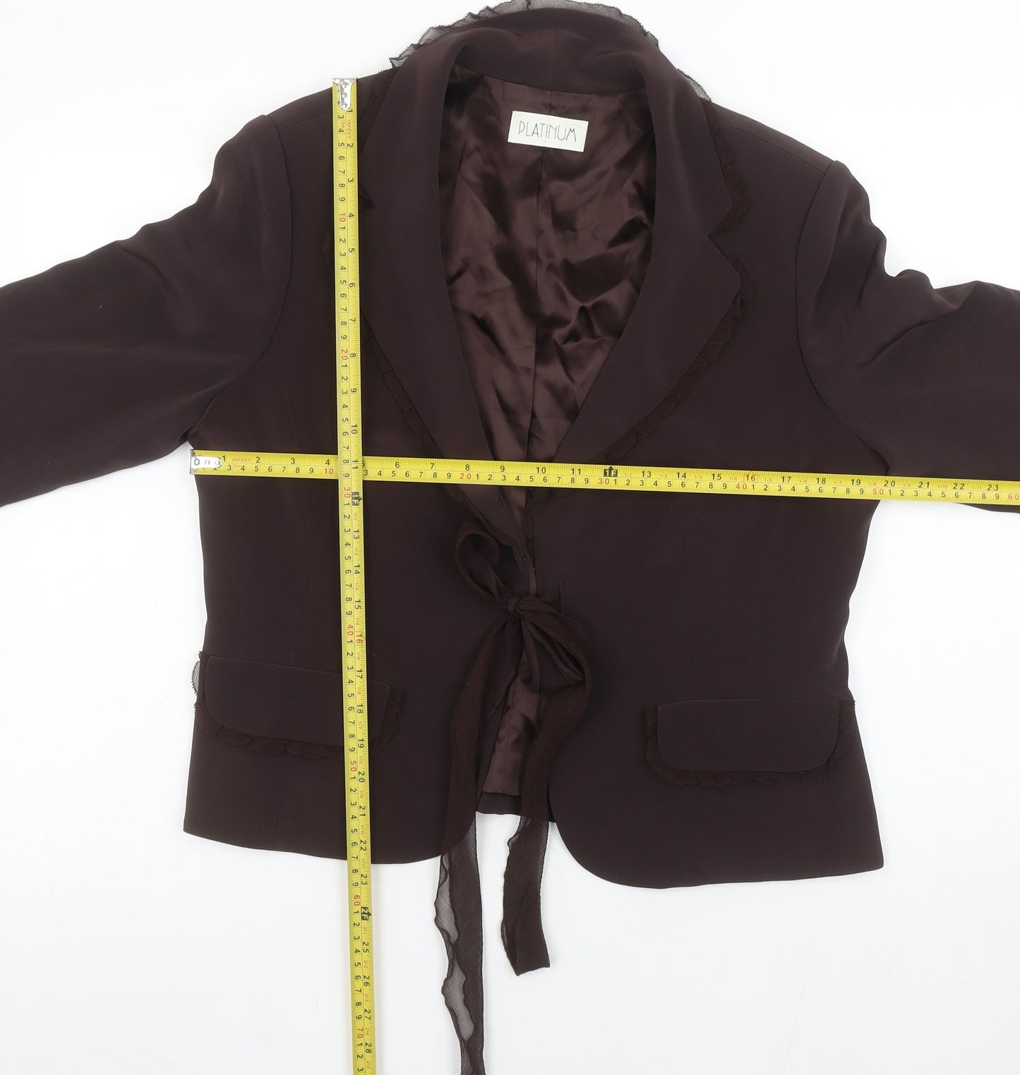 Womens UK Size 16 Platinum Regular Brown Blazer