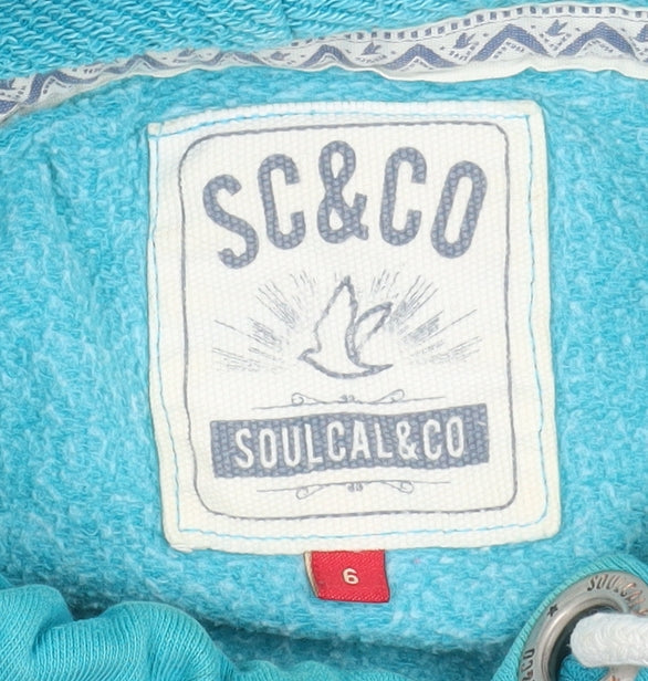 Womens UK Size 6 SoulCal & Co Blue Pullover Hoodie