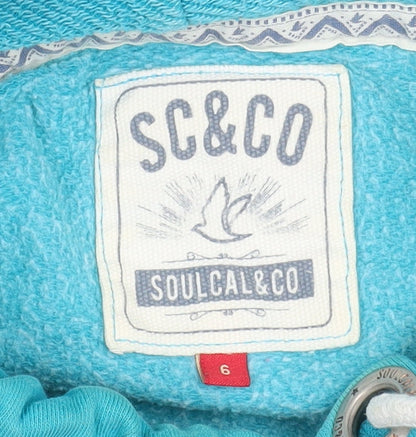 Womens UK Size 6 SoulCal & Co Blue Pullover Hoodie