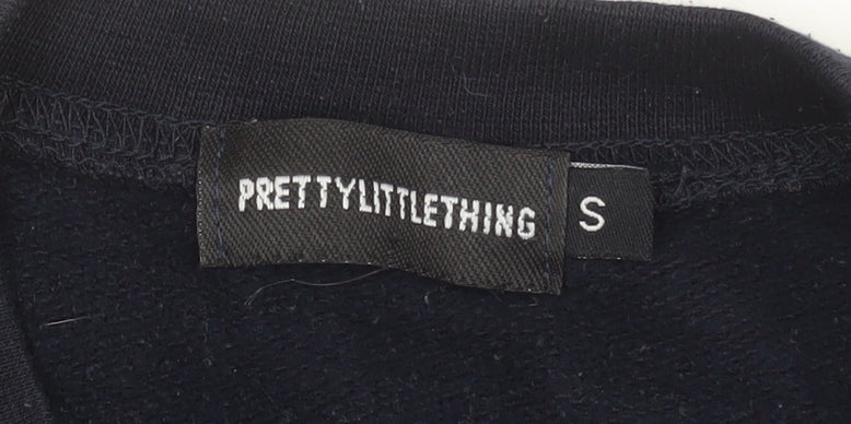 Womens UK Size S PRETTYLITTLETHING Black Pullover Sweatshirt