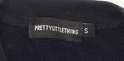 Womens UK Size S PRETTYLITTLETHING Black Pullover Sweatshirt