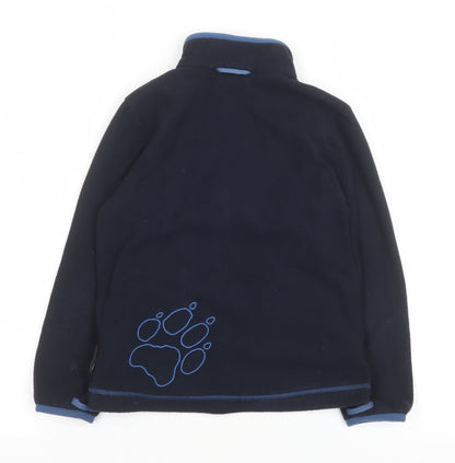 Jack Wolfskin Blue Fleece Full Zip Jacket Unisex Kids 8 Hiking Outdoor Layer