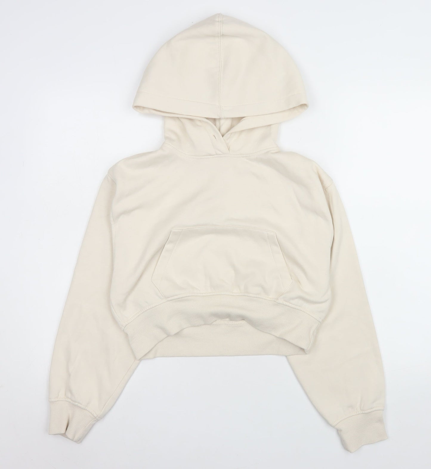 Womens UK Size S Zara Beige Pullover Hoodie