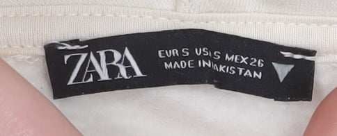 Womens UK Size S Zara Beige Pullover Hoodie