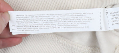 Womens UK Size S Zara Beige Pullover Hoodie