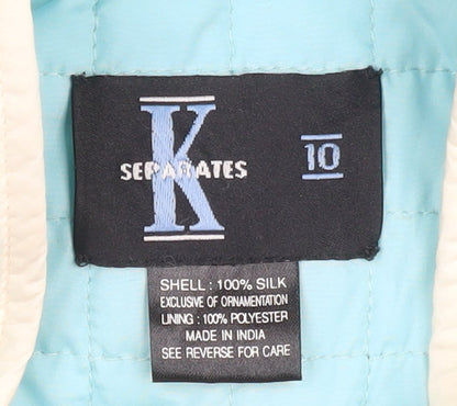 Womens UK Size 10 K Separates Blue Quilted Coat